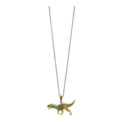 Dinosaur gold necklace
