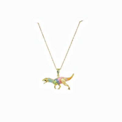 Dinosaur gold necklace