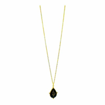 Snake black gold necklace