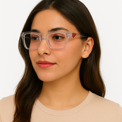 Γυαλιά Ηλίου με Διάφανο Σκελετό & Ροζ Φακούς Ντεγκραντέ