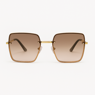 Γυαλιά Ηλίου με Μεταλλικό Σκελετό & Καφέ Ντεγκραντέ Φακούς