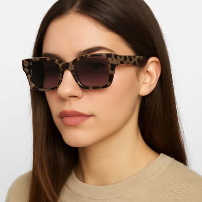 Γυαλιά Ηλίου με Animal Print Σκελετό & Σκούρους Φακούς